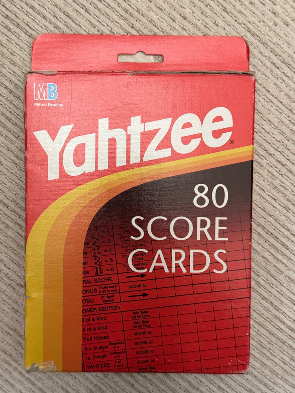 Vintage Yahtzee 80 Score Cards